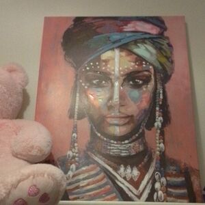 Vibrant Tribal Portrait Art Print